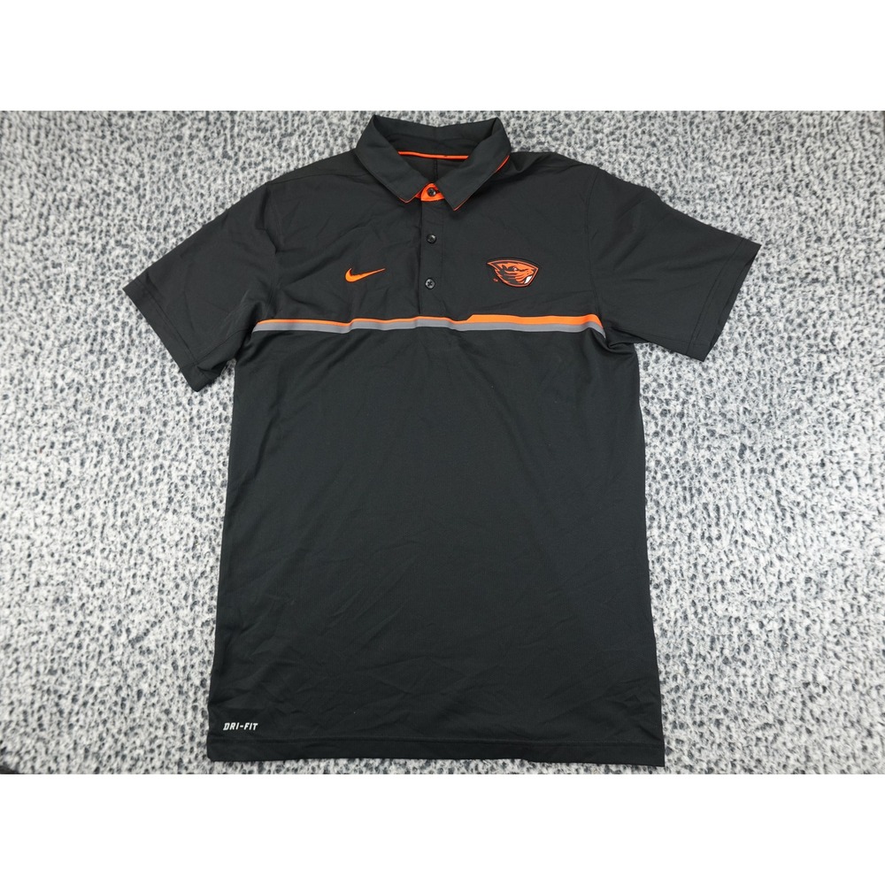 Nike Polo Shirt Mens M Black Oregon State Beavers Dri-FIT 32855X-OE5